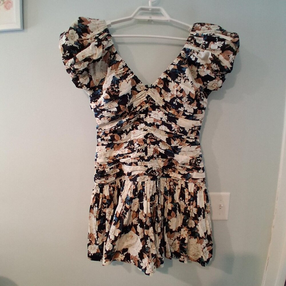 Abercrombie & Fitch dress Large drama puff sleeved ruched mini floral